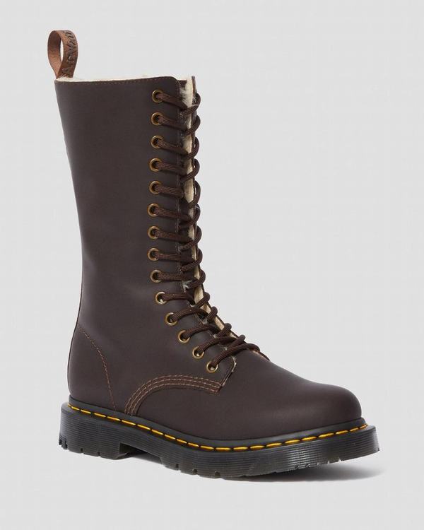 Dr Martens Dámské Zimni Boty 1914 Kolbert Dm's Wintergrip Tmavě Hnědé, CZ-956740